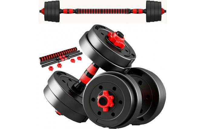 Гантельный набор разборный 2х7,5кг (пластик/цемент) 15кг DBZ-15 с проставкой  (E36828) Гантельный набор разборный 2х7,5кг (пластик/цемент) 15кг DBZ-15 с проставкой  (E36828)